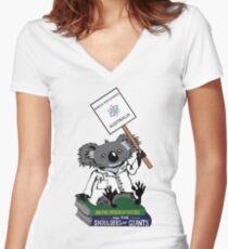 March for Science Australia – Koala, full color Women's Fitted V-Neck T-Shirt