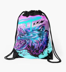 Crystal Wolf Drawstring Bag