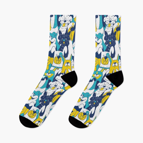 Item preview, Goofy Dogs - Blue and Yellow designed and sold by PeachyLitchi.