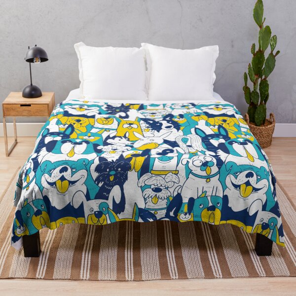 Item preview, Goofy Dogs - Blue and Yellow designed and sold by PeachyLitchi.