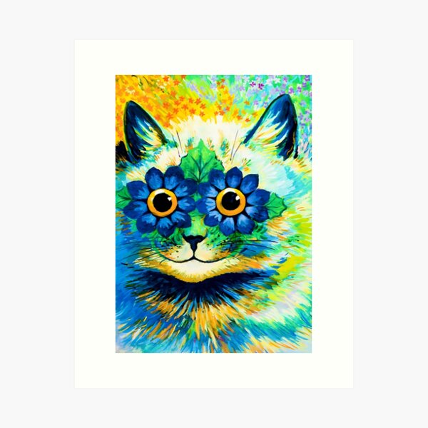Item preview, Psychedelic Flower Cat by Louis Wain designed and sold by yoloforever.