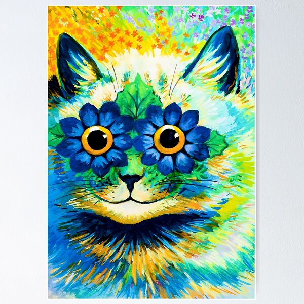 Item preview, Psychedelic Flower Cat by Louis Wain designed and sold by yoloforever.