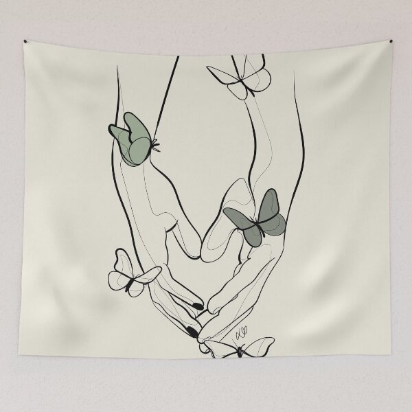 Item preview, green butterfly hands designed and sold by ebzil studio.