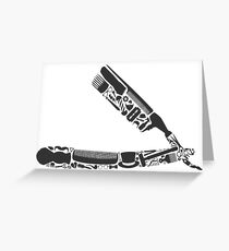 barber razor collage Greeting Card