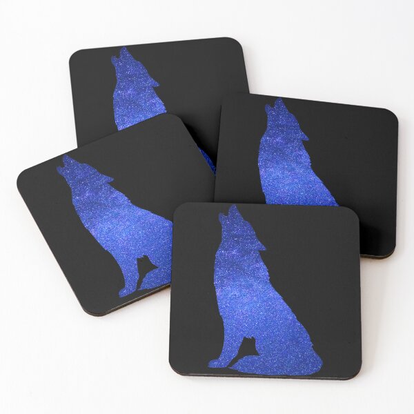 Item preview, Bright Blue Galaxy Lone Wolf Howl designed and sold by MMwolfdogden.