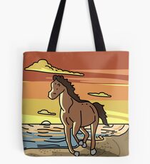 Tina's Beach Horse Poster Tote Bag