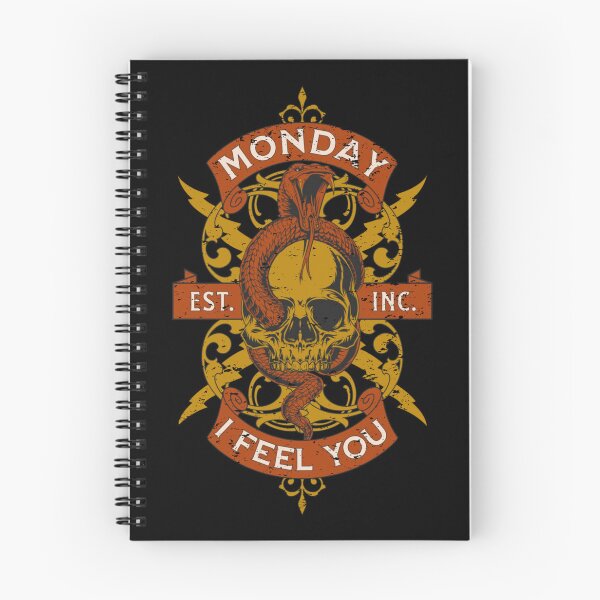 Item preview, Monday I feel you - grunge used distortion look with snake and skull designed and sold by Shirtilike.