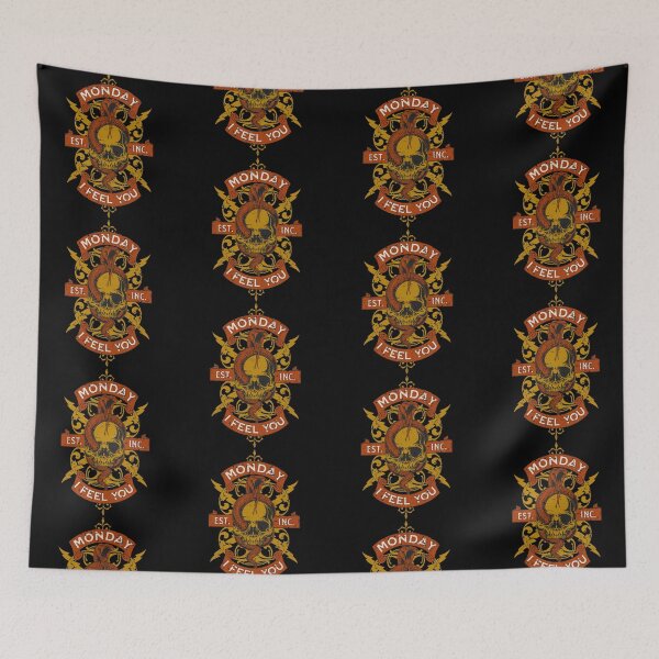 Item preview, Monday I feel you - grunge used distortion look with snake and skull designed and sold by Shirtilike.