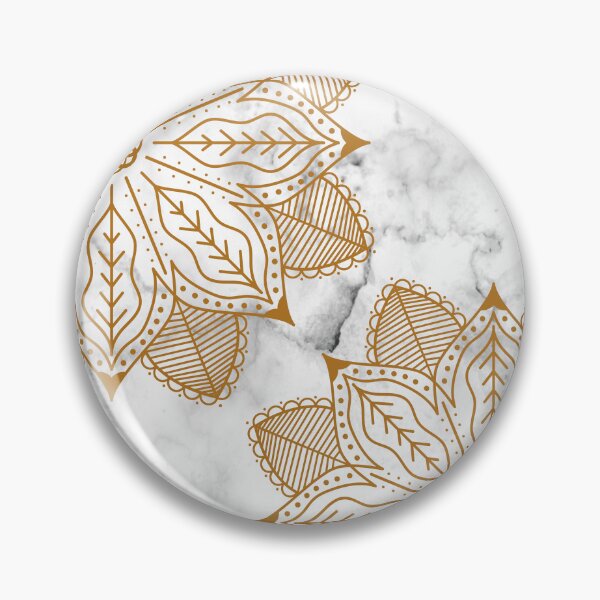 Item preview, gold mandala and white marble luxury pattern designed and sold by Beeroclock.