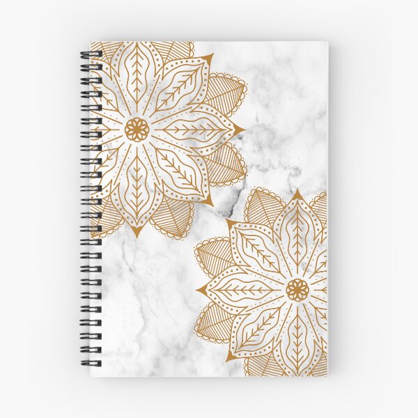 Item preview, gold mandala and white marble luxury pattern designed and sold by Beeroclock.