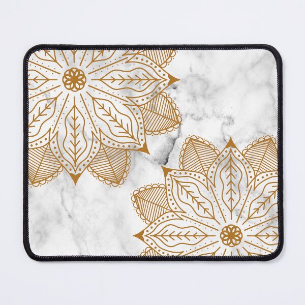 Item preview, gold mandala and white marble luxury pattern designed and sold by Beeroclock.