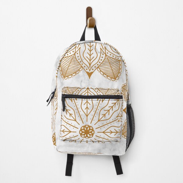 Item preview, gold mandala and white marble luxury pattern designed and sold by Beeroclock.