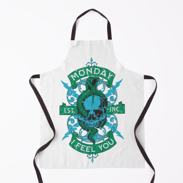 Item preview, Monday I feel you - used distortion look with snake and skull in green designed and sold by Shirtilike.