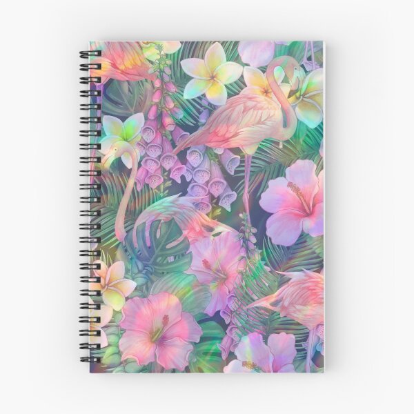 Item preview, holo tropic neon flamingo pattern designed and sold by Beeroclock.