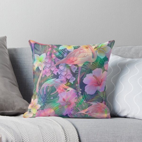 Item preview, holo tropic neon flamingo pattern designed and sold by Beeroclock.