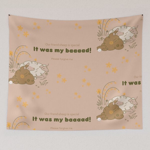 Item preview, Apology Greeting Card- It was my baaaad. Sheep Design designed and sold by ForscarlettPub.