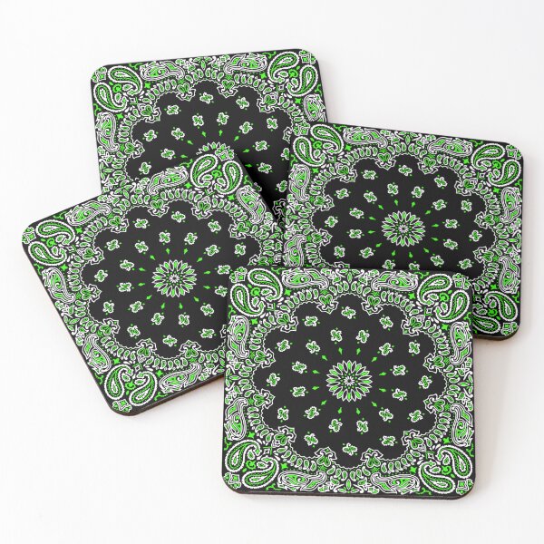 Item preview, Classic Paisley Bandana, Black and Green designed and sold by ravenxous.