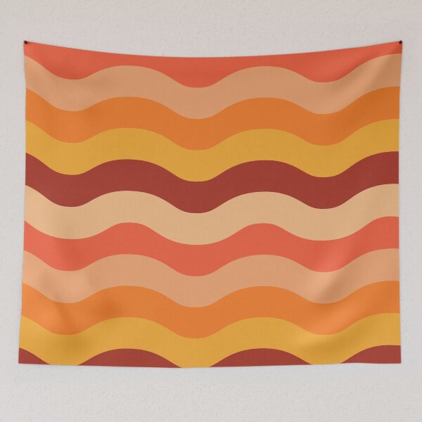 Item preview, Groovy retro 70s  pattern   orange, brown and yellow  waves  designed and sold by Yasminepatterns .