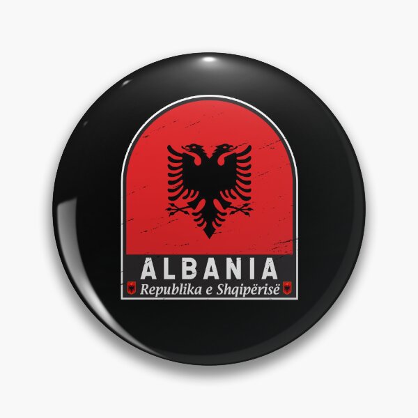 Item preview, Albania Flag Emblem Distressed Vintage designed and sold by KrisSidDesigns.