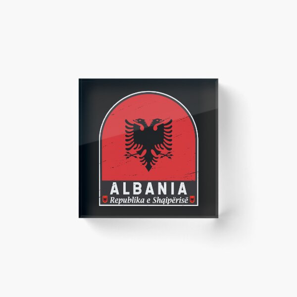 Item preview, Albania Flag Emblem Distressed Vintage designed and sold by KrisSidDesigns.