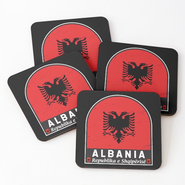 Item preview, Albania Flag Emblem Distressed Vintage designed and sold by KrisSidDesigns.