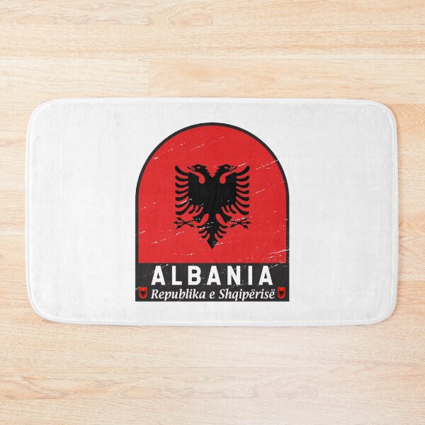 Item preview, Albania Flag Emblem Distressed Vintage designed and sold by KrisSidDesigns.