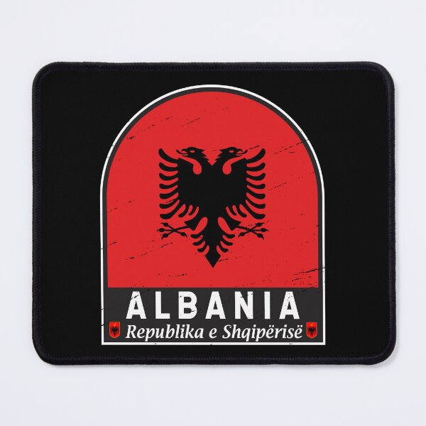 Item preview, Albania Flag Emblem Distressed Vintage designed and sold by KrisSidDesigns.