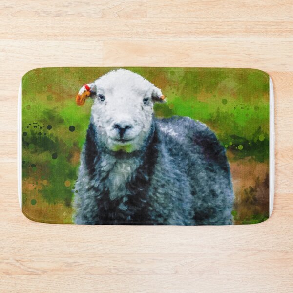 Item preview, Herdwick Sheep Oil Paint, Grey And White Herdwick Sheep, Herdwick Wool Sheep, Fluffy UK Herdwicks Sheep designed and sold by Paintcorner.