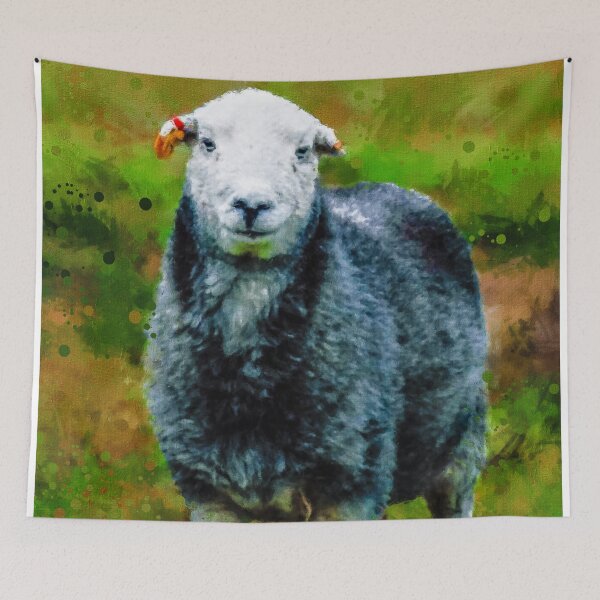 Item preview, Herdwick Sheep Oil Paint, Grey And White Herdwick Sheep, Herdwick Wool Sheep, Fluffy UK Herdwicks Sheep designed and sold by Paintcorner.