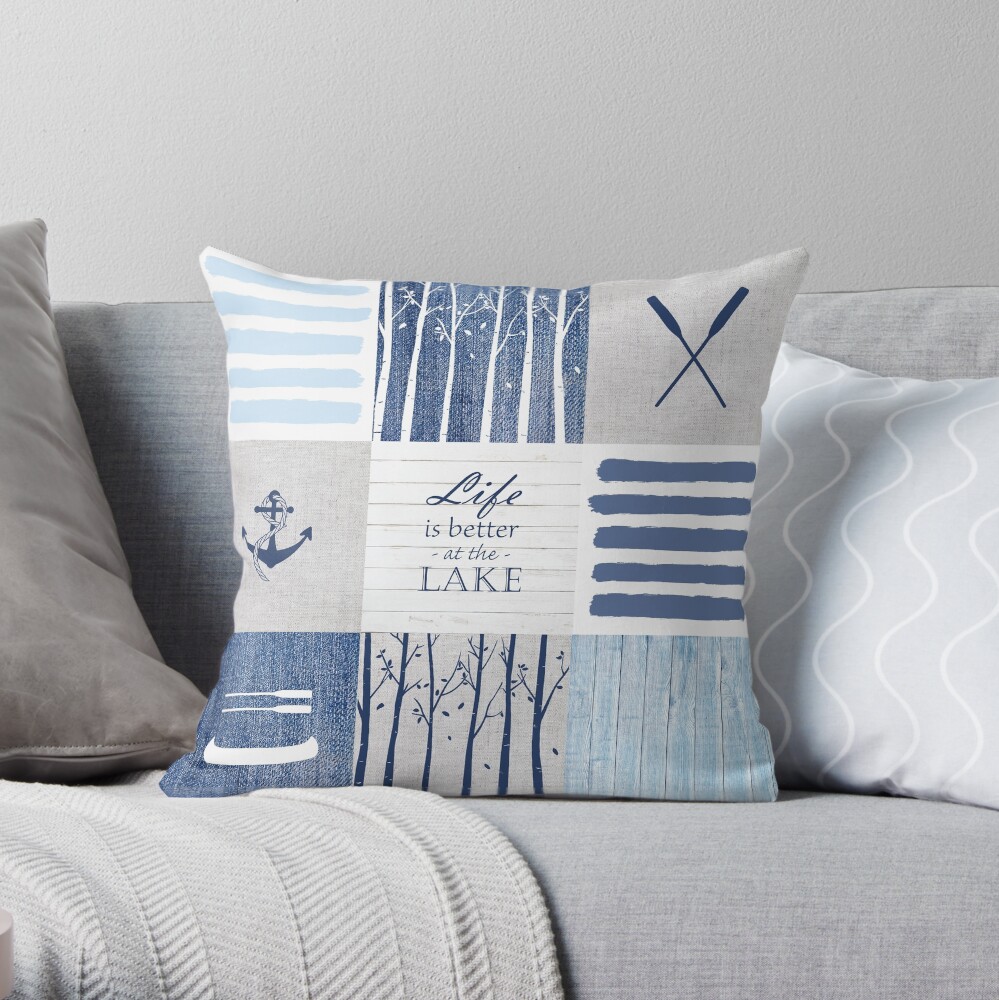 Lake themed throw outlet pillows