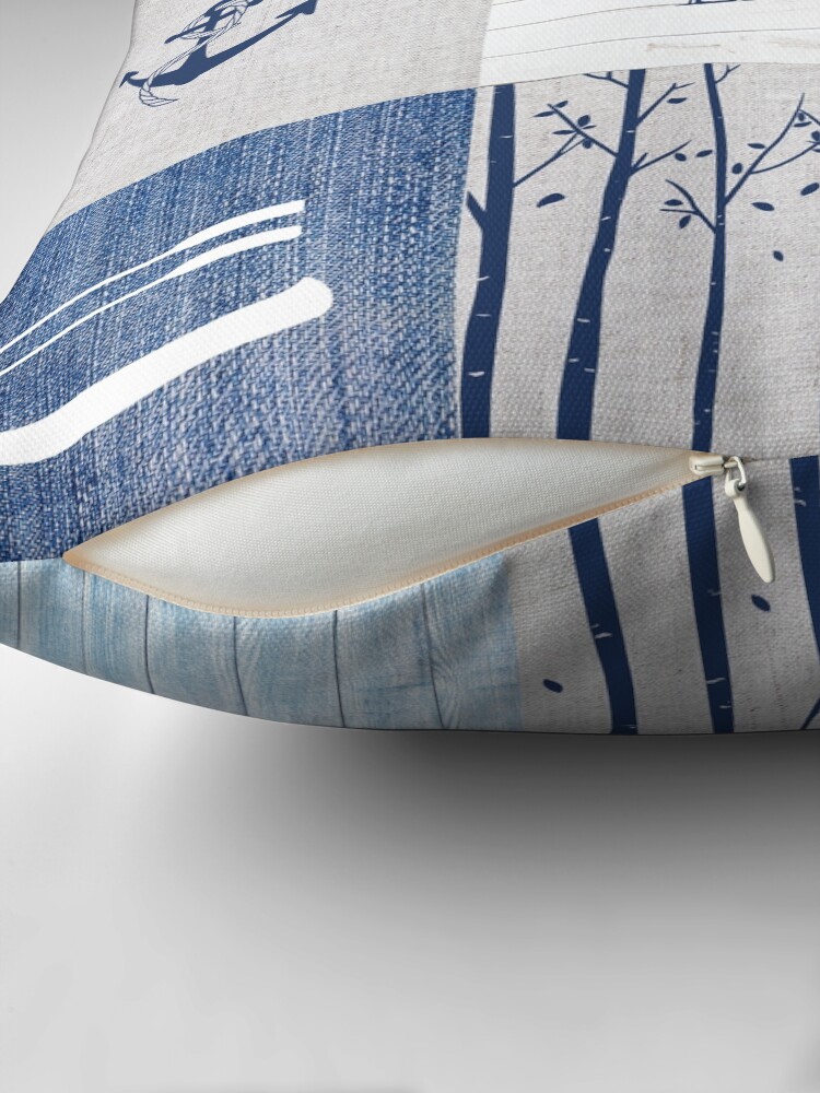 Thumbnail 2 of 4, Pillow, Life is better at the lake patchwork designed and sold by Fibracreativa.