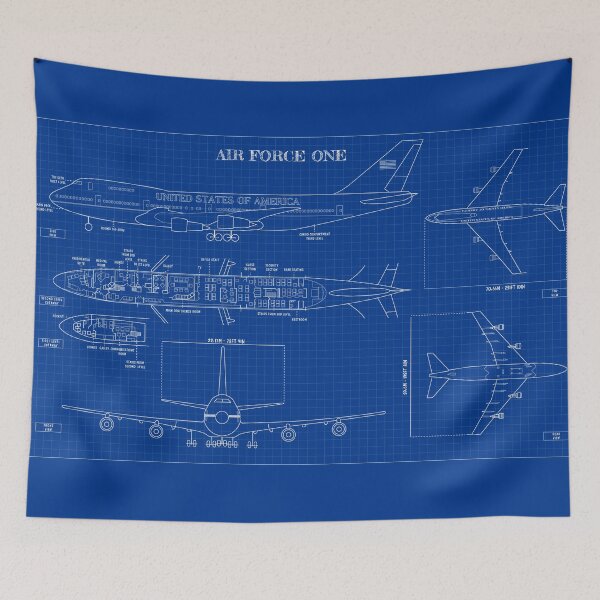 Artikelvorschau, Air Force One - Blueprint (English) entworfen und verkauft von BGALAXY.