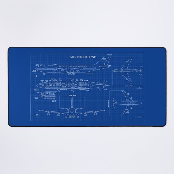 Aperçu de l'œuvre Air Force One - Blueprint (English) créée et vendue par BGALAXY.