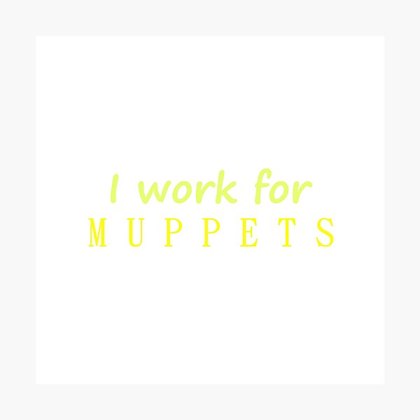 I work for Muppets Photographic Print