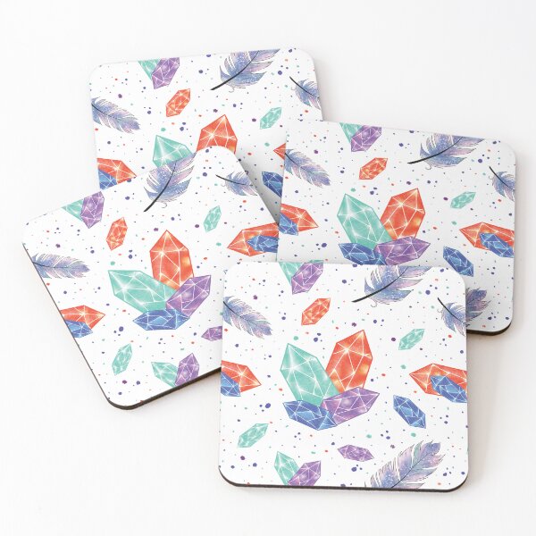 Item preview, Colorful Diamonds and Feathers Pattern designed and sold by Missing In Art.