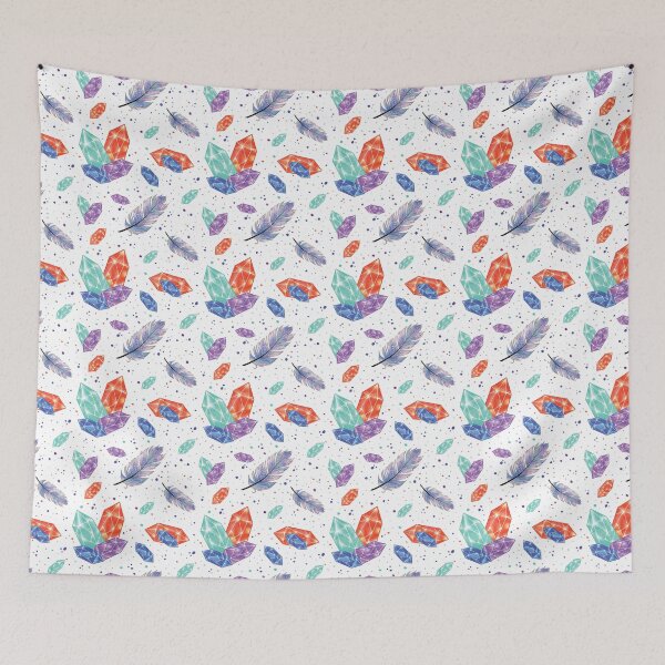Item preview, Colorful Diamonds and Feathers Pattern designed and sold by Missing In Art.