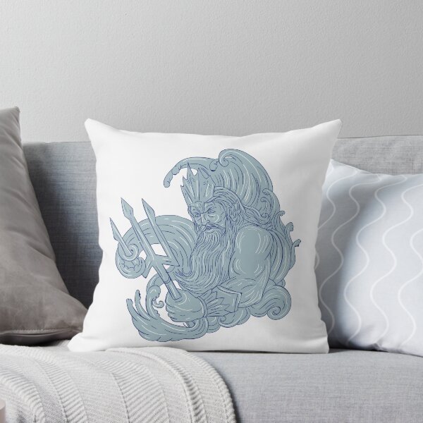 Item preview, Poseidon Trident Waves Drawing designed and sold by patrimonio.