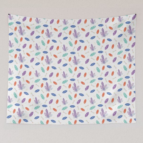Item preview, Colorful Diamonds and Feathers Pattern designed and sold by Missing In Art.