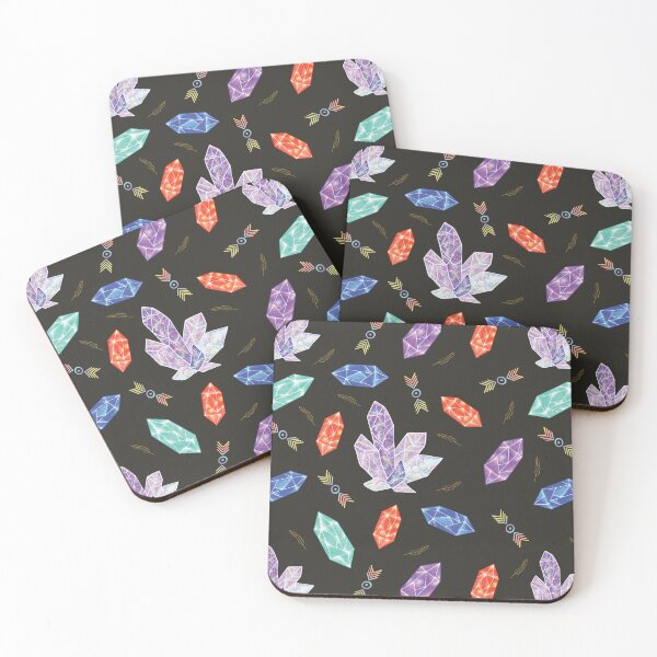Item preview, Colorful Diamonds and Feathers in Black Pattern designed and sold by Missing In Art.