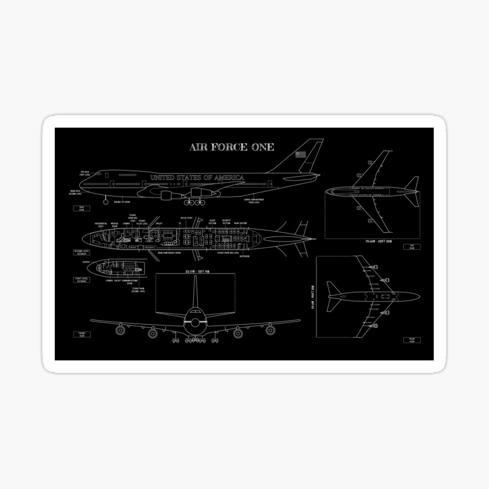 Air Force One - White Stencil-No Background iPhone Case