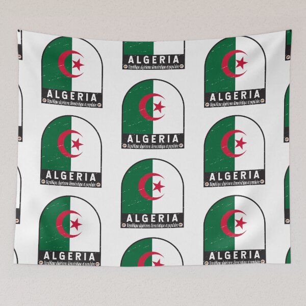 Item preview, Algeria Flag Emblem Distressed Vintage designed and sold by KrisSidDesigns.