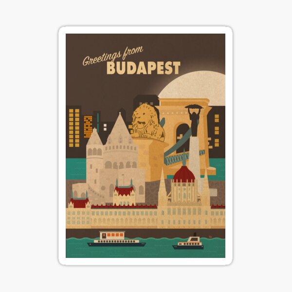 Budapest travel poster Sticker