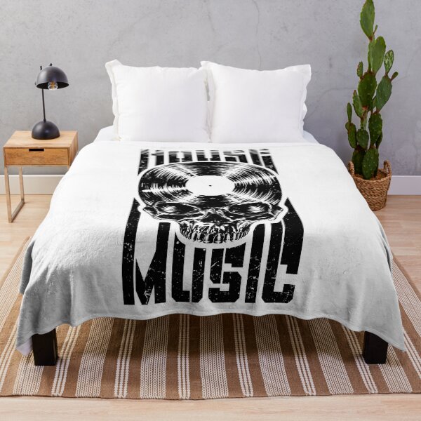 Item preview, House Music DJ Vinyl Record Music Lover Gothic Skull LP designed and sold by GrandeDuc.