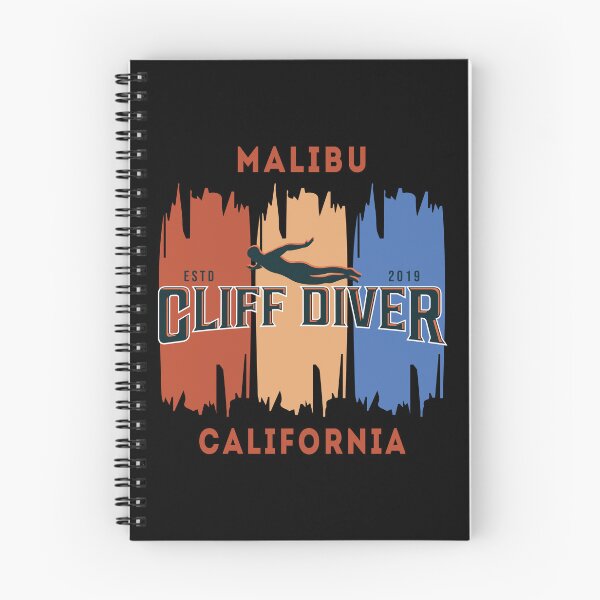 Item preview, Cliff Diving - A design featuring a cliff diver and color bars and the slogan Malibu Cliff Diver California designed and sold by velisani.