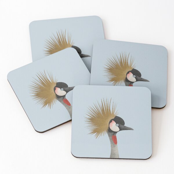 Item preview, Ilustración gris de la grulla coronada (azul) | arte de aves exóticas designed and sold by MissPuduArt.