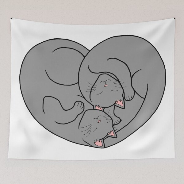 Item preview, Cute Gray Cat Heart designed and sold by Deborah Camp.