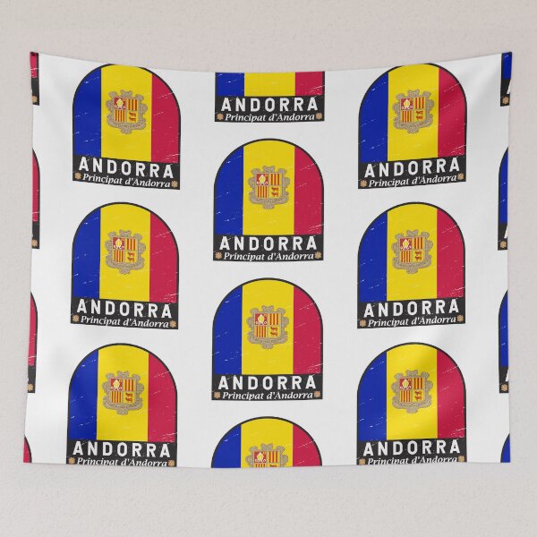 Item preview, Andorra Flag Emblem Distressed Vintage designed and sold by KrisSidDesigns.