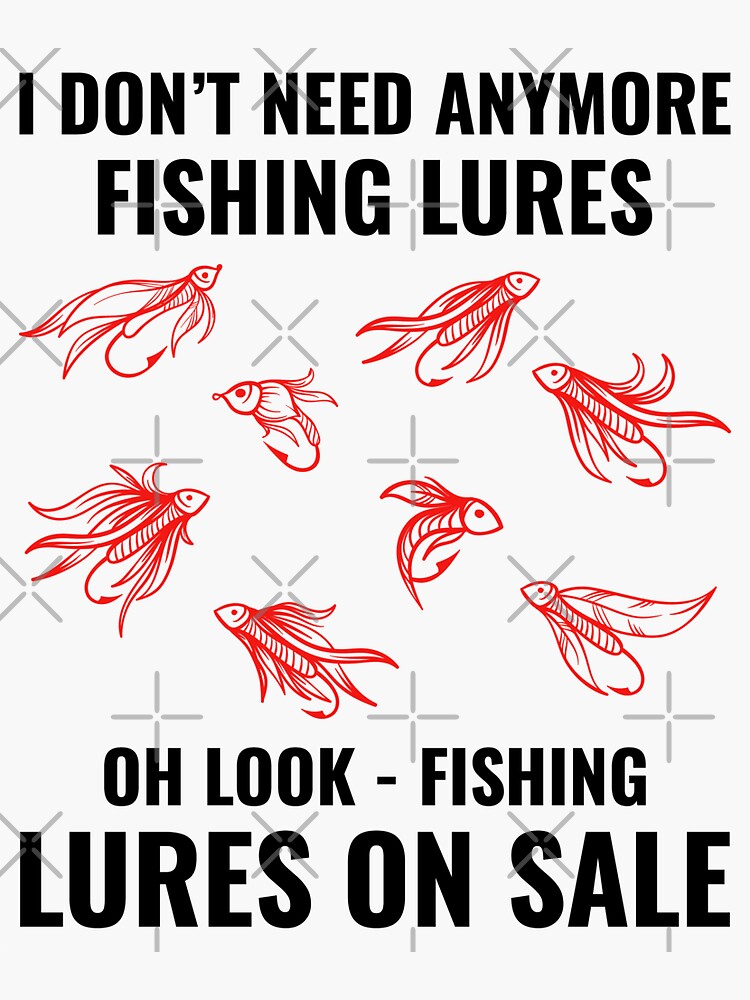Fishing Fish Lures Fishermen Outdoor Funny Joke Sticker for Sale