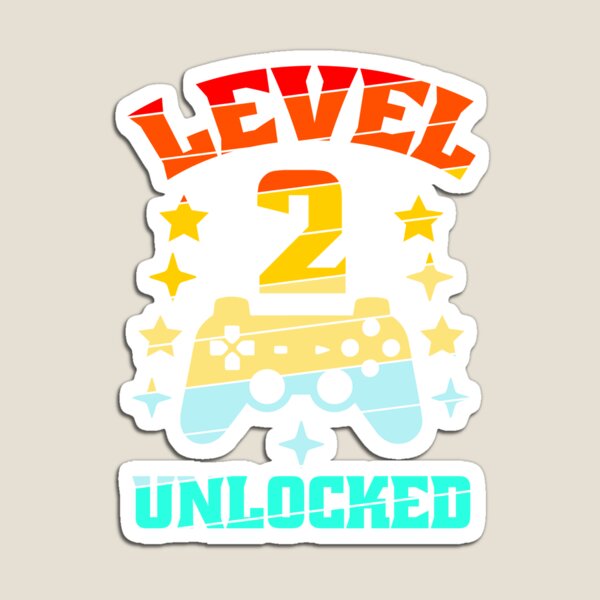 Item preview, Level 2 unlocked gaming boys girls 2nd birthday designed and sold by KreativeIdeen.