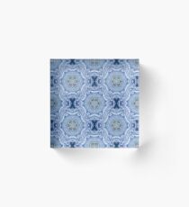 Digital Abstract Blue Pattern Acrylic Block